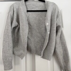 Valentines Sale 💕 Gray Women's Cardigan Cropped